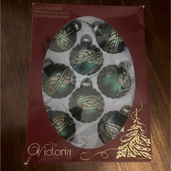 Vintage Victoria collection  emerald green Christmas bulbs. 1995 - Picture 9 of 9